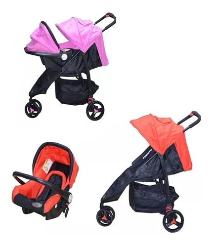 Coche Cuna Jogger Travel System Bebe Con Huevito Mecedora