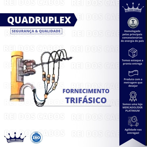 Cabo Aluminio Quadruplex 70mm 4x70 Com 100 Metros