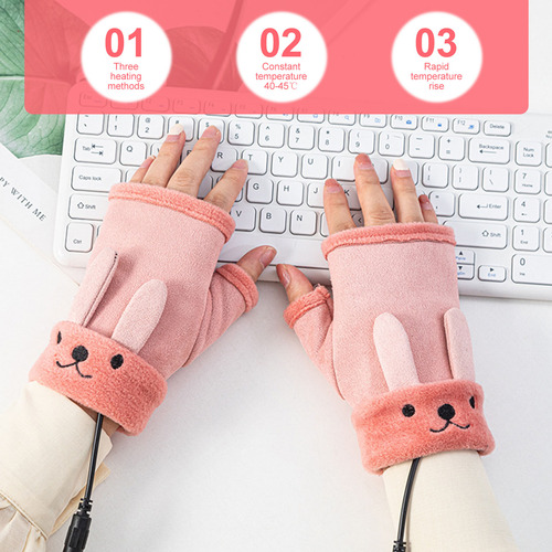 1 Par De Guantes Térmicos Usb Para Invierno Y Temperatura Co