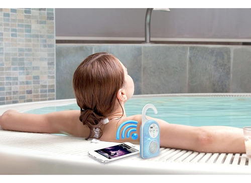 Altavoz De Ducha Impermeable Inalambrico Bluetooth Azul