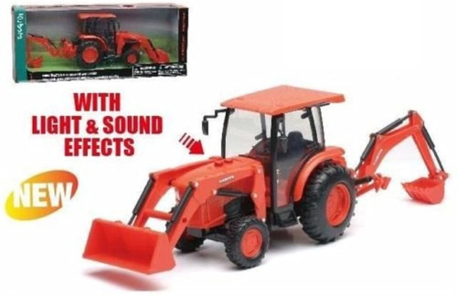 L6060 Tractor With Backhoe And Loader Newray 1:18 Kubota 