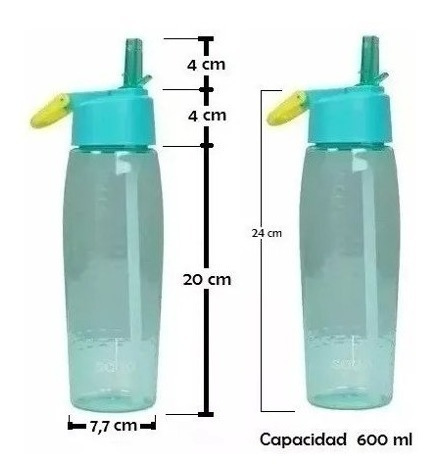 Termo De Plastico 600ml Con Pitillo Saba