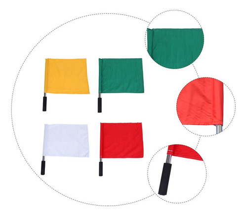 A. 4 Banderas De Carreras, Bandera De Árbitro, Bandera De