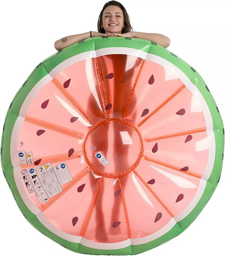 Colchoneta Inflable Sandia Flotador Pileta Verano Grande Color Rojo
