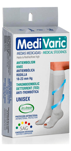 Media Antiembolica Rodilla Medivaric Talla L Blanco