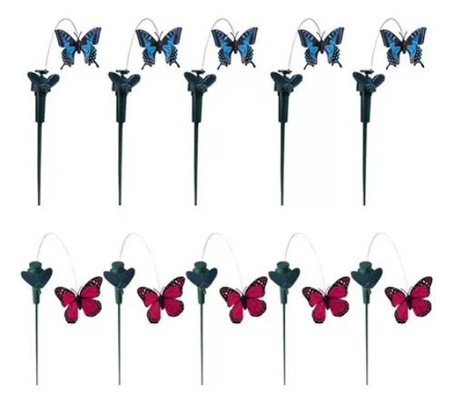 10x Jardín Aleteo Danza Mariposa Estacas Decoración