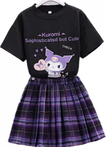 New Traje Infantil Manga Corta Con Falda Kuromi 2024