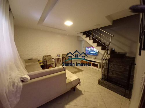 Imagem 14 de 30 de Sobrado Com 3 Quartos, (01 Suíte) Espaço Gourmet, Mobiliado, 02 Vagas Cobertas À Venda, 150 M² - Jardim Teles De Menezes - Santo André - So0404