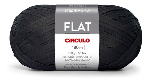 La Flat 100g Circulo Cor 8990 - PRETO