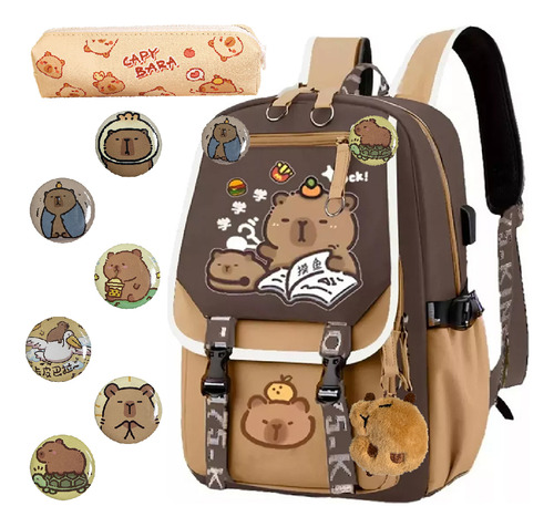 Mochilas Escolares Capibara 2025, Mochilas Para Niños, Mochila De Niña, Regalo Para Niña, Capibara Mochila Escolar Divertida Para Niños, Mochilas Orig Jóvenes D Niños D