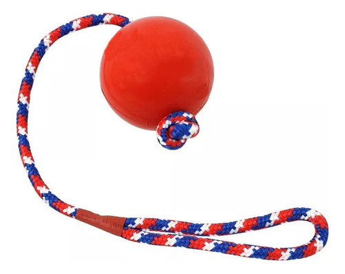 Juguete Pelota Con Cuerda Para Perro Chica Resistente Er058 Color Rojo