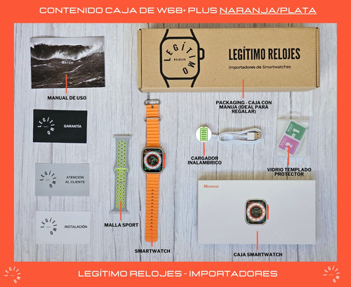Imagen 4 de 10 de Reloj Inteligente Ultra Smartwatch Sport Tope Gama W68+ Plus