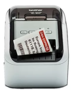 Impresora De Etiquetas Brother Ql-800 Software Código Barras Color Gris con tapa negra