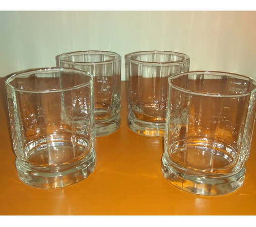 Vasos Cortos De Cristal Para Whisky Set De 4 Con Base Ancha