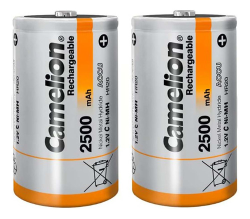Pila C Recargable Camelion De 2500mah X 2 Unid.
