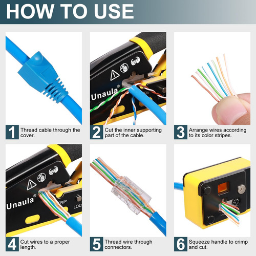 Pinza De Crimpado Para Paso Rj45-rj11-rj12 Unaula+acc