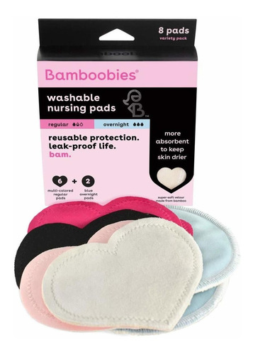 Almohadillas Para Lactancia Bamboobies, Lavables, Reutilizab