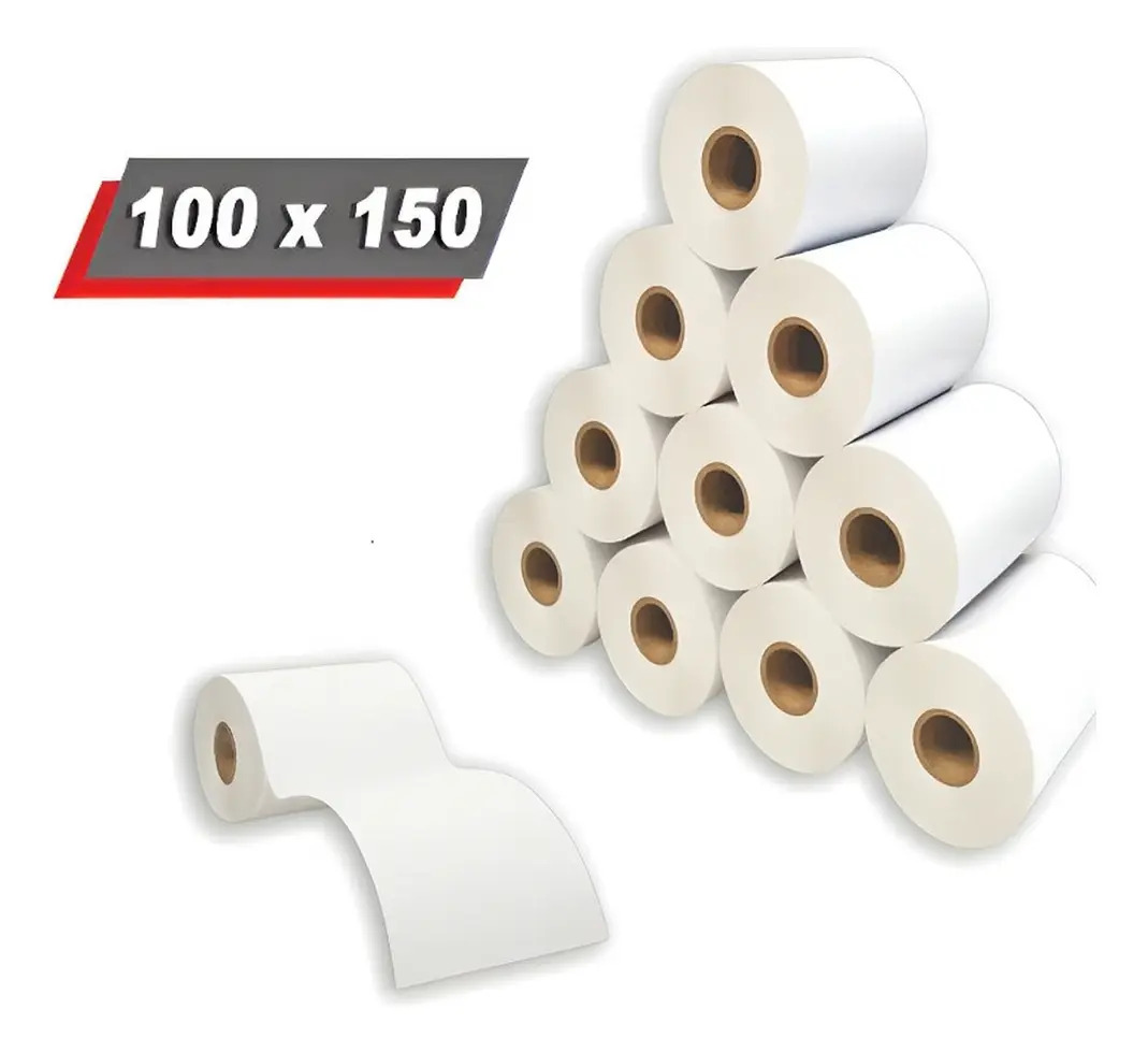 Etiqueta Térmica 10x15 100x150 200 Un Kit Com 10 Rolo Cor Branco Gigantes Do Bazar