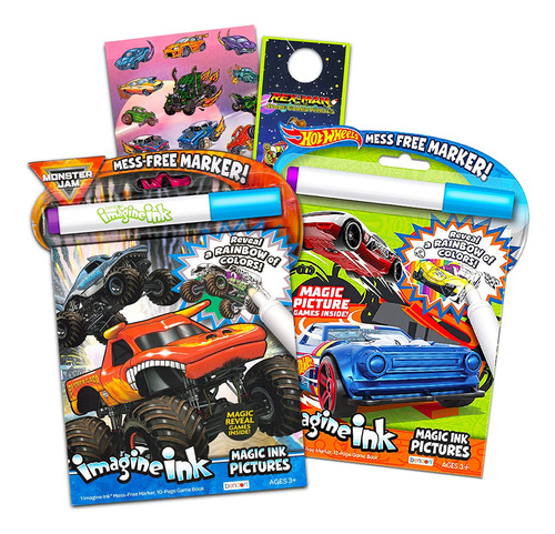 Monster Jam Y Hot Wheels Magic Ink Book Book Book Kids Pithd