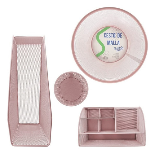 Juego Para Oficina Mesh Oro Rosa