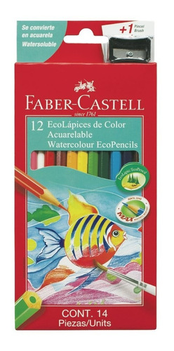 Lapices Color Faber Ecolapiz Acuarelable X12 Largo