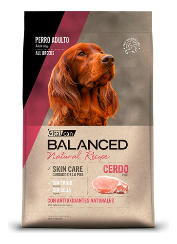 Vitalcan Balanced Perro Natural Recipe Cerdo X 3 Kg