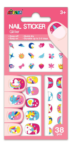 Stickers Para Uñas - Animales - Tamaños - 38 Piezas