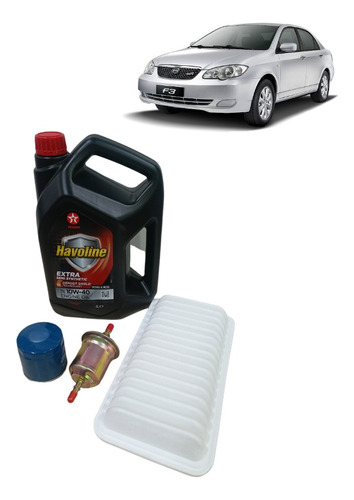 Filtros Byd F3 + Bidón Aceite Incluído ( 10w-40 Havoline Tex