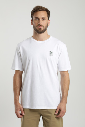 Polera Manga Corta Hombre Arboles Blanco Froens