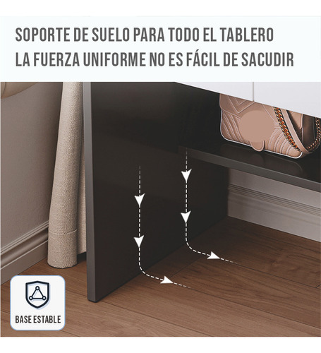 Tocador Blanco Minimalista Con Espejo Y Luces Vanity