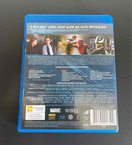 Imagem 2 de 7 de Blu Ray - Homem Aranha 3 - Raro - Lombada Azul