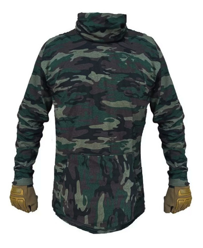 Playera Ligera Cubre Rostro Anti Sol Fresca Manga Larga Camo