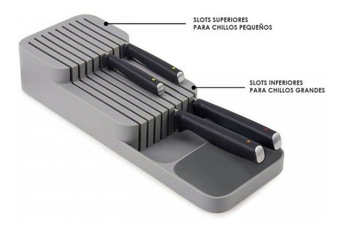 Imagen 2 de 8 de Organizador De Cuchillos Mesada Cajón 2 Pisos Smart Compacto