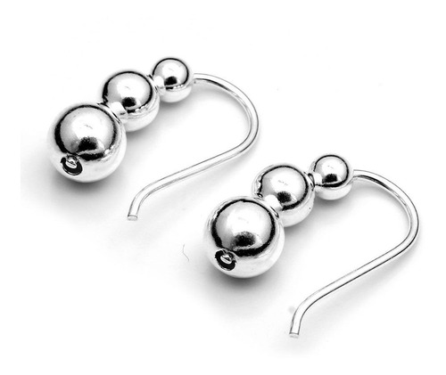 Aros Colgantes Bolitas 3 A 5mm De Plata 925