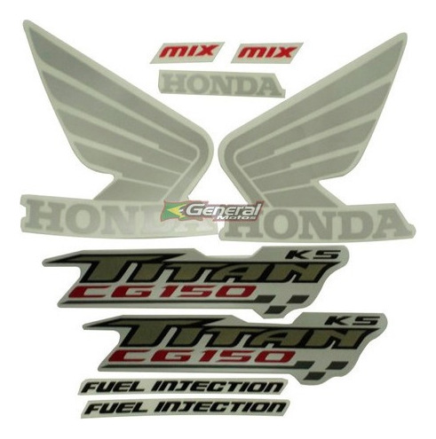 Kit Adesivo Jogo Faixas Moto Honda Titan 150 2009 Ks Preta