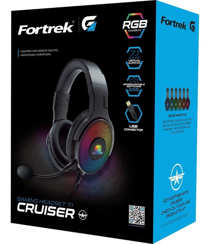 Imagem 3 de 5 de Fone De Ouvido Gamer Cruiser 7.1 Headset Rgb Fortrek G