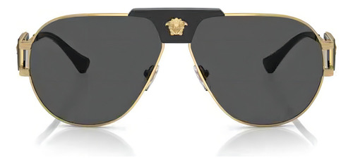 Gafas de sol Versace VE2252 10028763, color negro, color gris, diseño de medusa