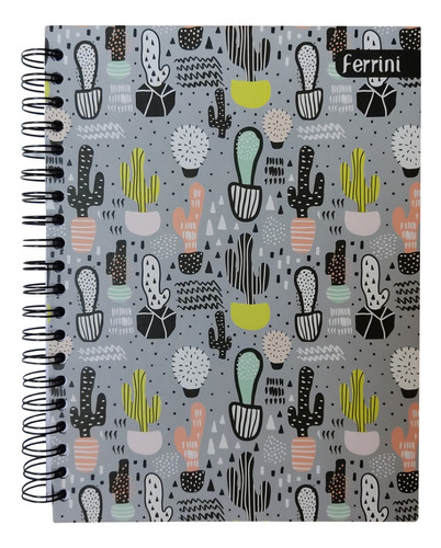 Cuaderno Doble Argolla Hard Cover Prof Ferrini 100h Diseños Color Femenino