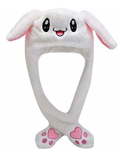 Sombreros - Bunny Ears Plush Hat With Moving Jumping Ears Cu