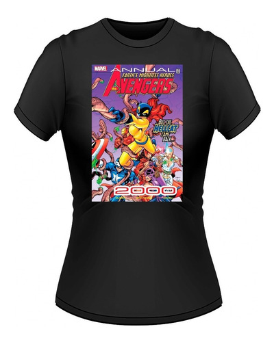 Polera Mujer Algodon Premium Avengers Marvel Comics 2000