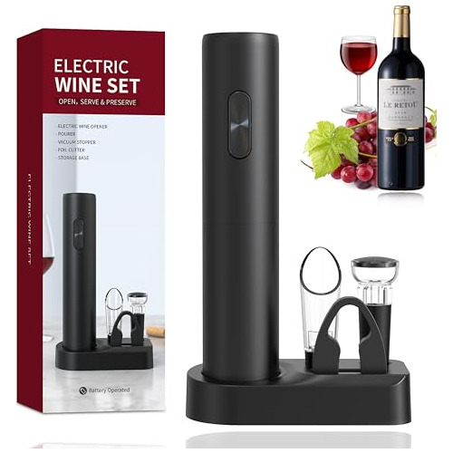 4-in-1 Automatic Electric Wine Bottle Opener Set, Premium Co