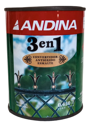 Andina 3 En 1 Convertidor Antioxido Esmalte X 1/2 Lt.