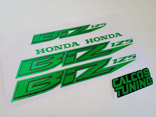 Calco Honda Biz 125 Verde Cromado