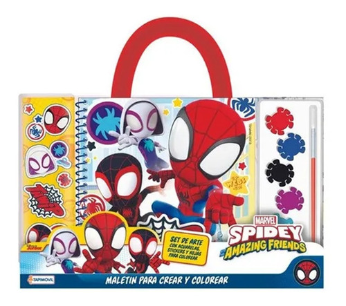 Maletin Spiderman Para Crear Y Colorear Con Temperas Sticker