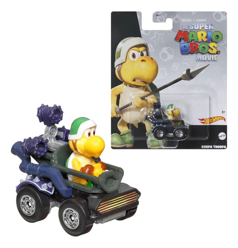 Cochecito Hot Wheels Koopa Troopa Mario Bros Movie Gbg25, color verde oscuro