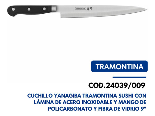 24039009tramontina Cuchillo Yanagiba 9 Sushi Gold