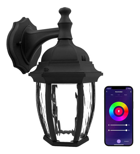 ~? Maxxima Luvoni Smart Wifi Led Luz De Pared Al Aire Libre,