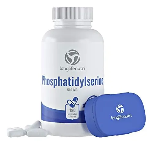 Longlifenutri Fosfatidilserina Pura 500 Mg, Suplemento Para Fortalecer La Memoria, 180 Cápsulas Veganas