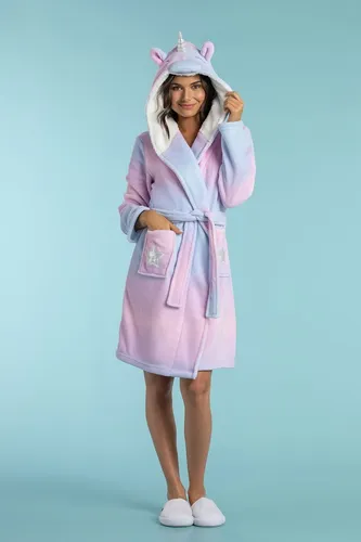 Bata Con Capucha Promesse Invierno Peluche Dama Unicornio