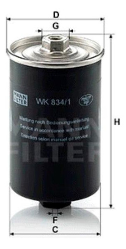 Filtro De Combustível Mann-filter 80 Avant - Wk834/1
